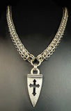 Crusaders cross chainmail necklace