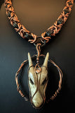 Dragon skull chainmail necklace