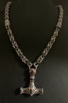 Mjolnir chainmail necklace with runes