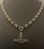 Chainmail Mjolnir necklace