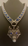 Celtic wolf chainmail necklace