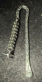 Chainmail wallet chain, bookmark, and earrings.