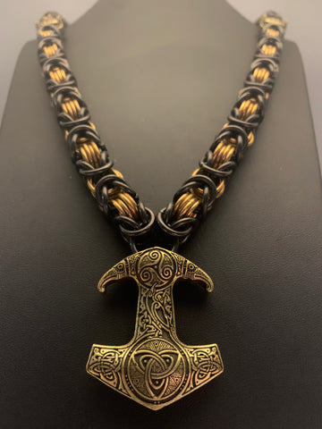 Celtic Mjolnir chainmail necklace