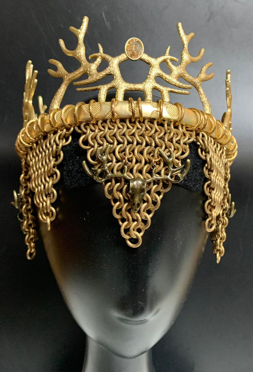 Brass chainmail battle crown – Dark Hammer Chainmail