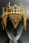 Brass chainmail battle crown