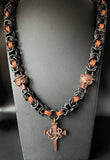 Chainmail necklace with copper cross