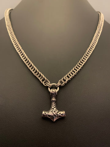 Mjolnir chainmail fashion necklace