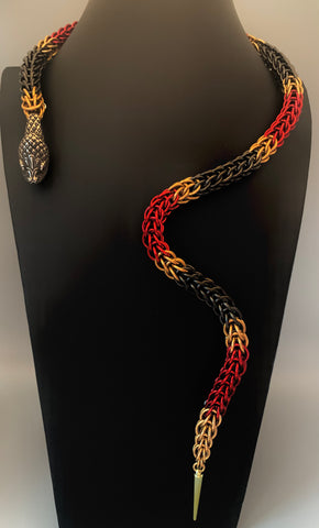 Chainmail snake necklace