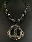 Norse raven chainmail necklace