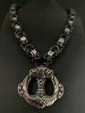 Norse raven chainmail necklace