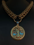 Tree of Life/World Serpent chainmail necklace