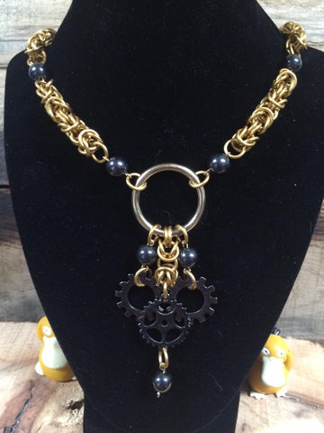 Steampunk gear necklace