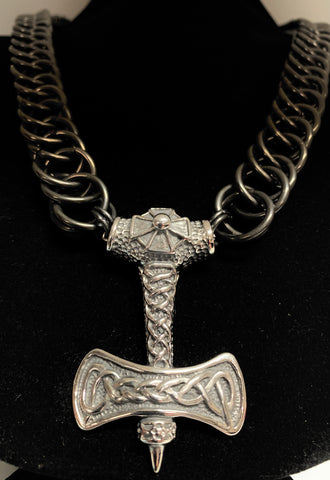 Mjolnir chainmail necklace