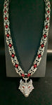 Heavy Celtic wolf chainmail necklace