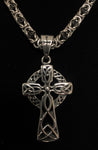 Celtic cross chainmail necklace