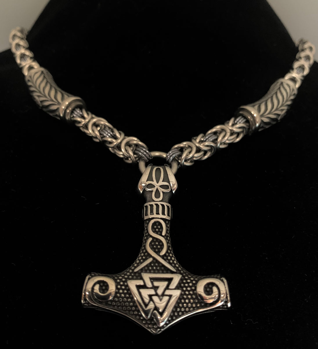 Stainless steel Mjolnir chainmail necklace – Dark Hammer Chainmail