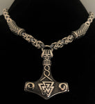 Stainless steel Mjolnir chainmail necklace