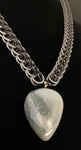 Polished stone chainmail necklace