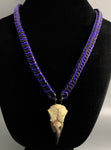 Raven skull chainmail necklace