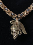 Spartan helmet chainmail necklace