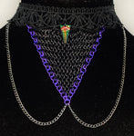 Black lace and chainmail choker