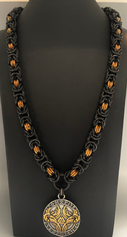 Norse Raven chainmail necklace