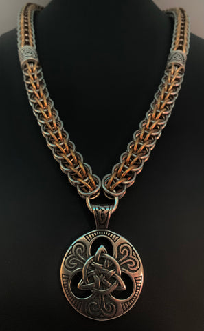 Celtic knot chainmail necklace