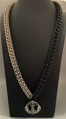 Norse Raven chainmail necklace