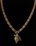 Spartan helmet chainmail necklace